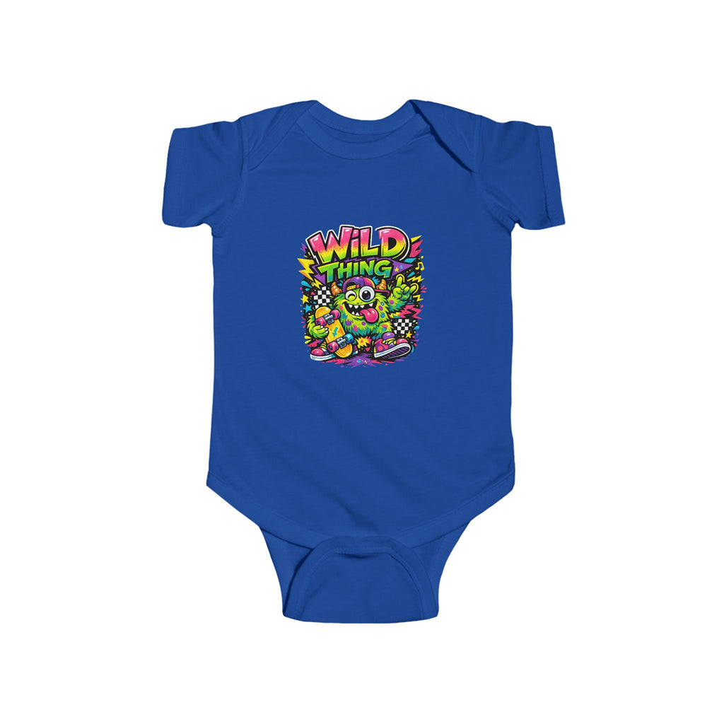 Baby Onesie Wild Thing Skate Monster T-Shirt — Neon Skateboard Graphic Tee