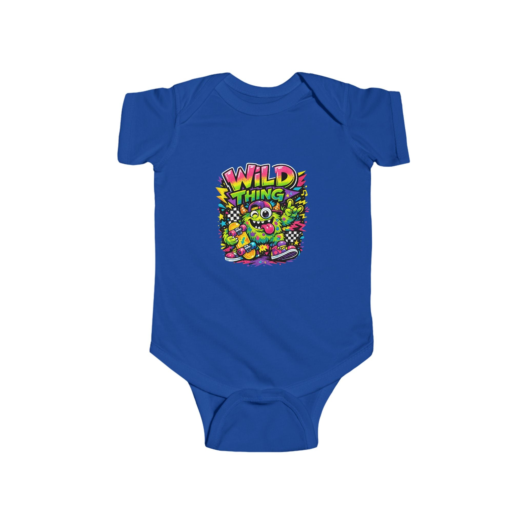 Baby Onesie Wild Thing Skate Monster T-Shirt — Neon Skateboard Graphic Tee