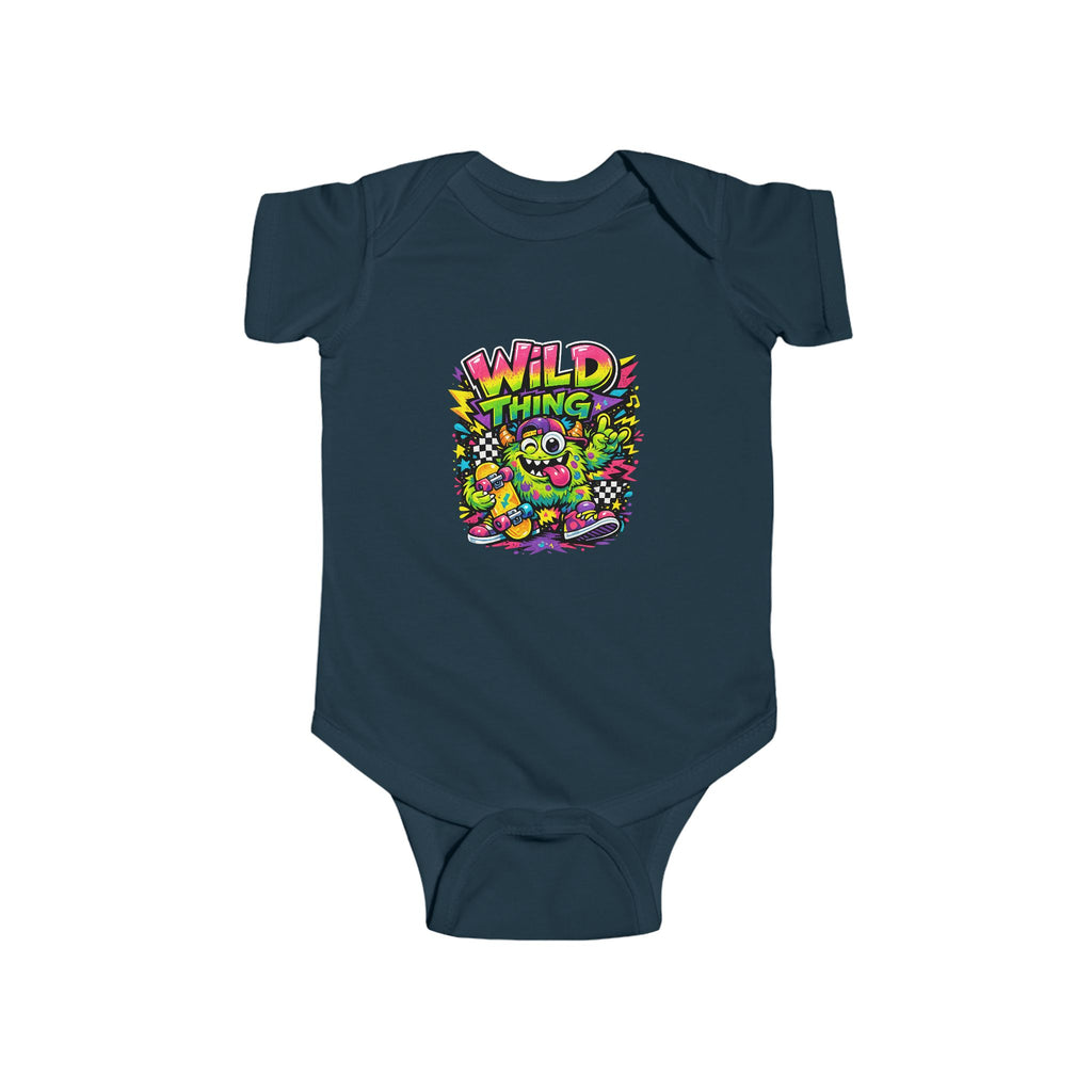 Baby Onesie Wild Thing Skate Monster T-Shirt — Neon Skateboard Graphic Tee