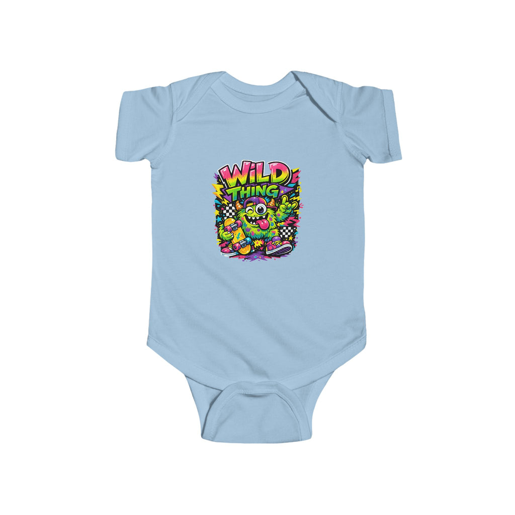 Baby Onesie Wild Thing Skate Monster T-Shirt — Neon Skateboard Graphic Tee