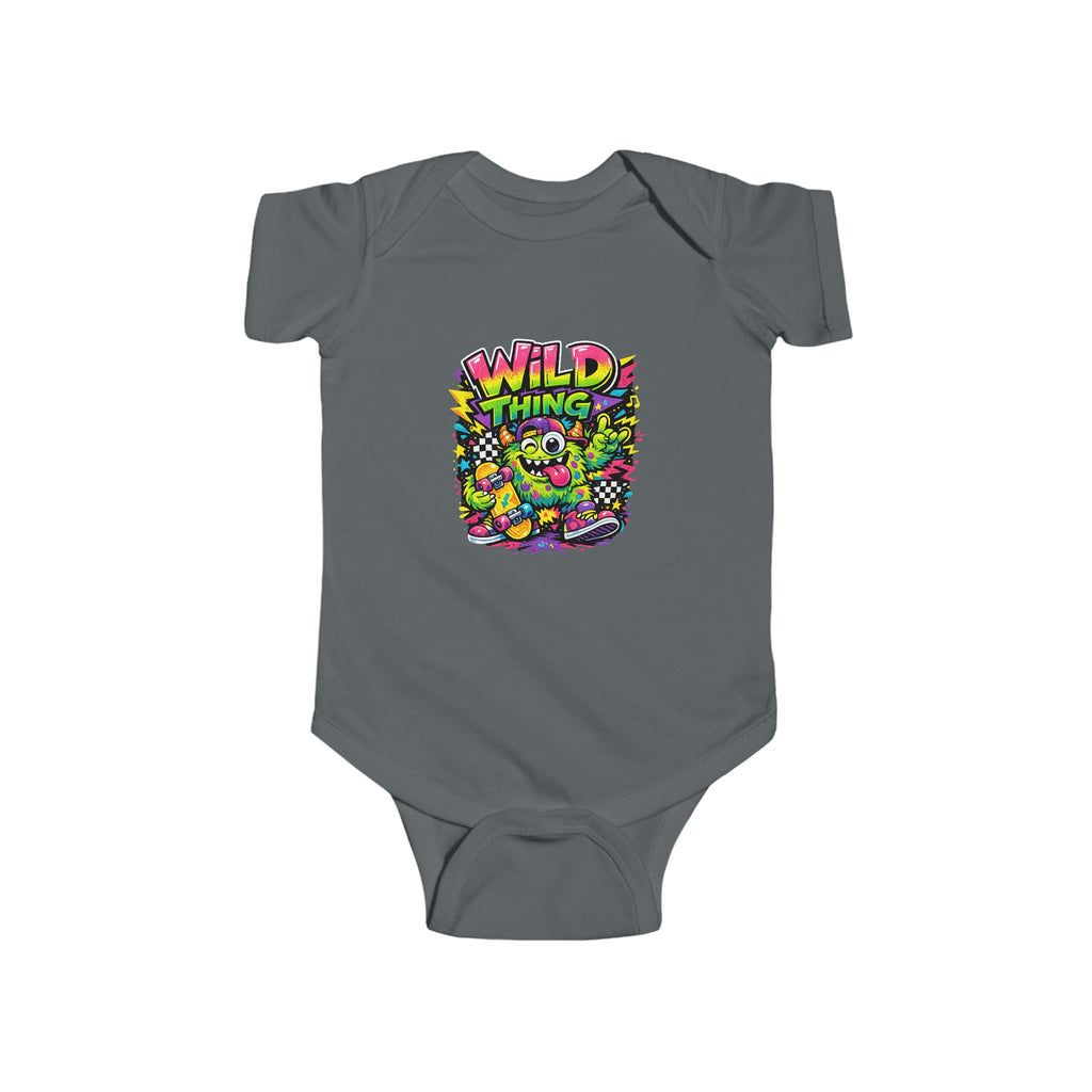 Baby Onesie Wild Thing Skate Monster T-Shirt — Neon Skateboard Graphic Tee