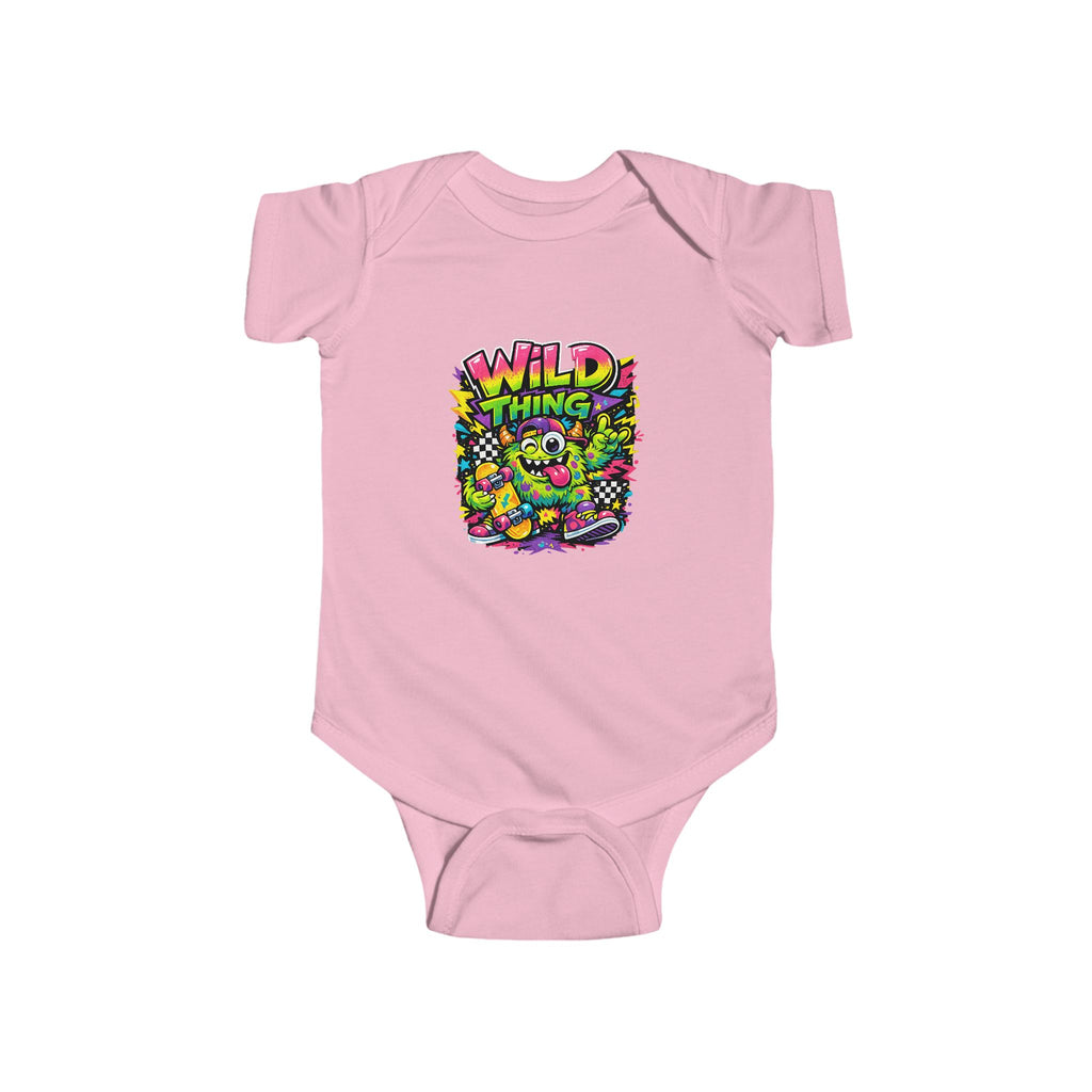 Baby Onesie Wild Thing Skate Monster T-Shirt — Neon Skateboard Graphic Tee