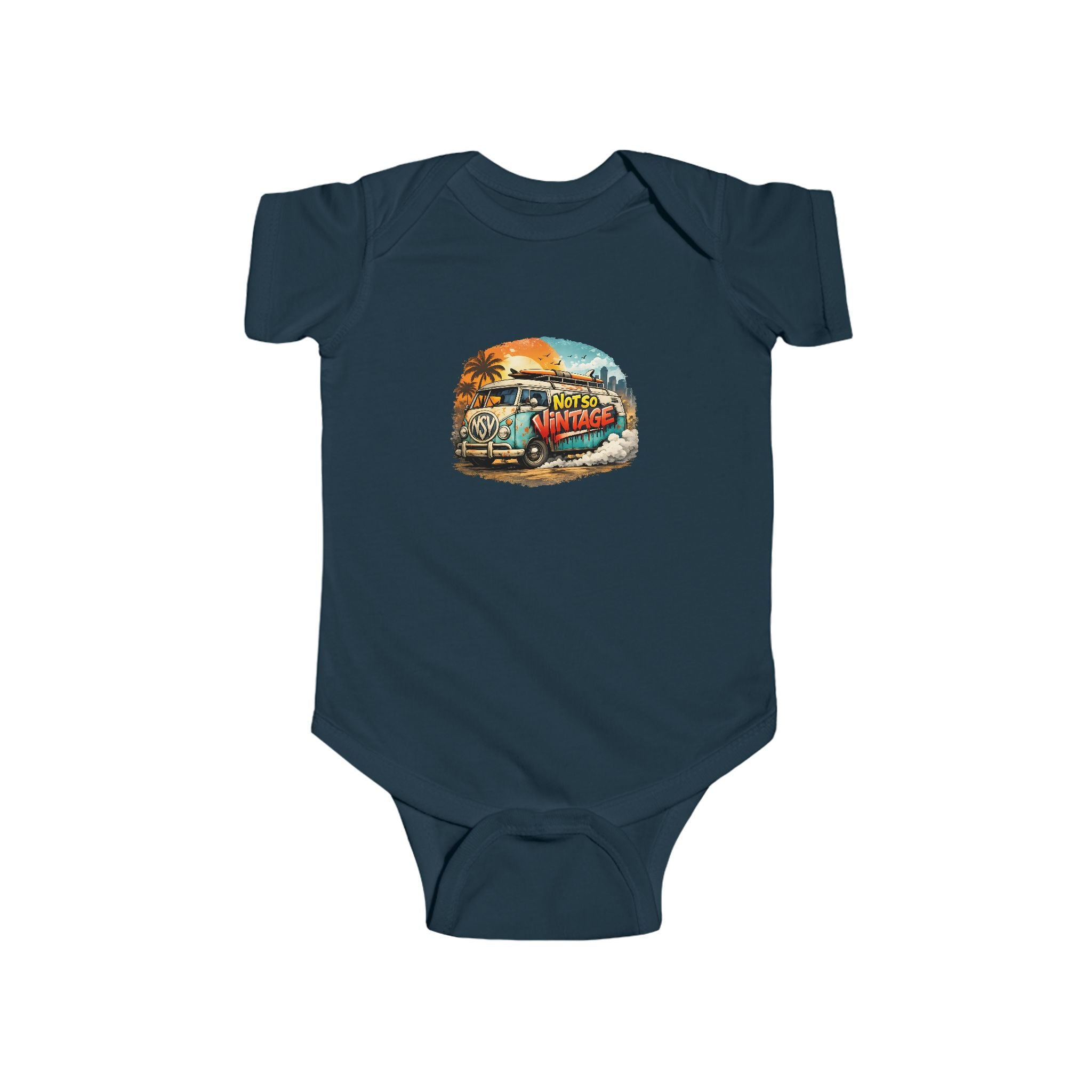 Babies Onesie Retro Surf Van Tee — "Not So Vintage"