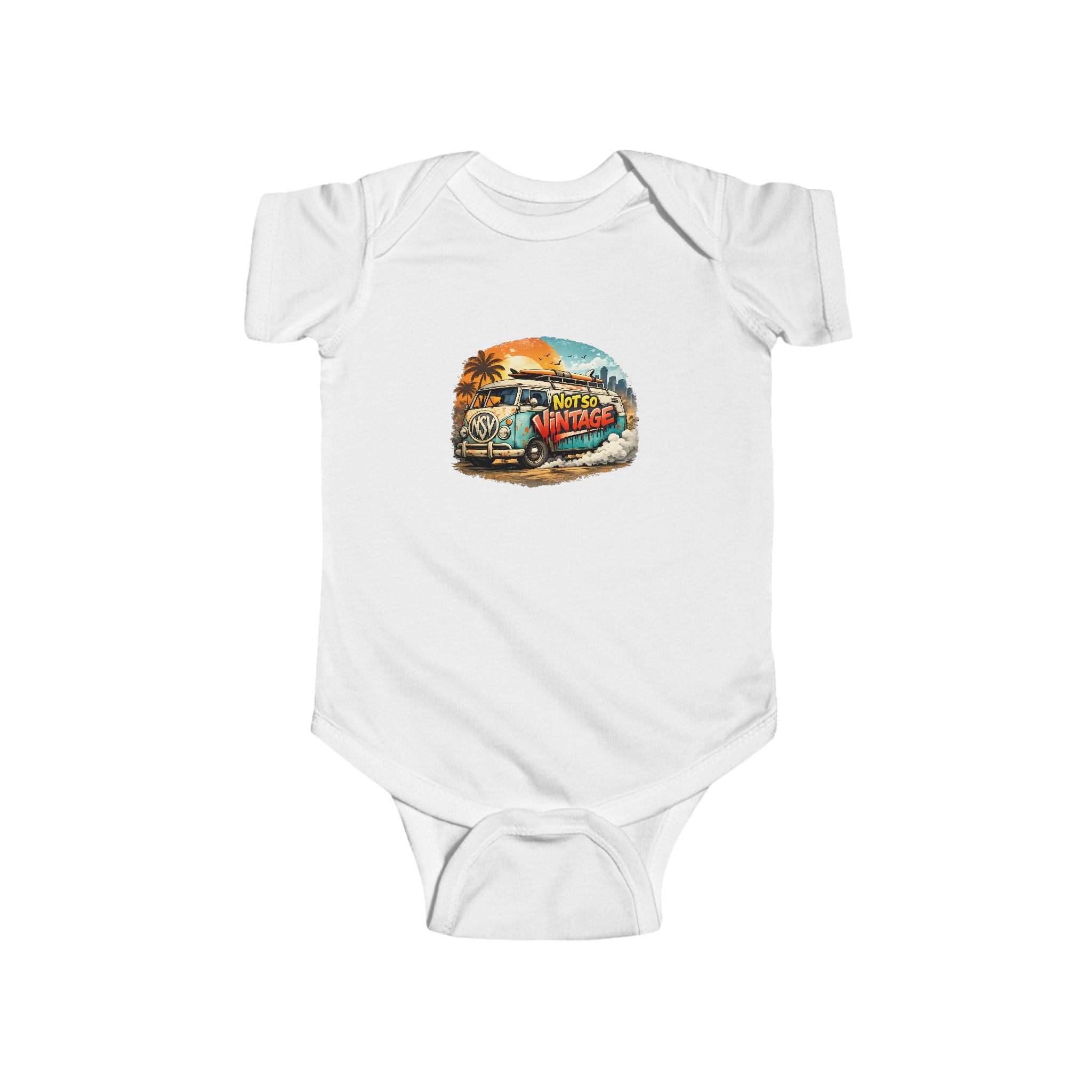 Babies Onesie Retro Surf Van Tee — "Not So Vintage"