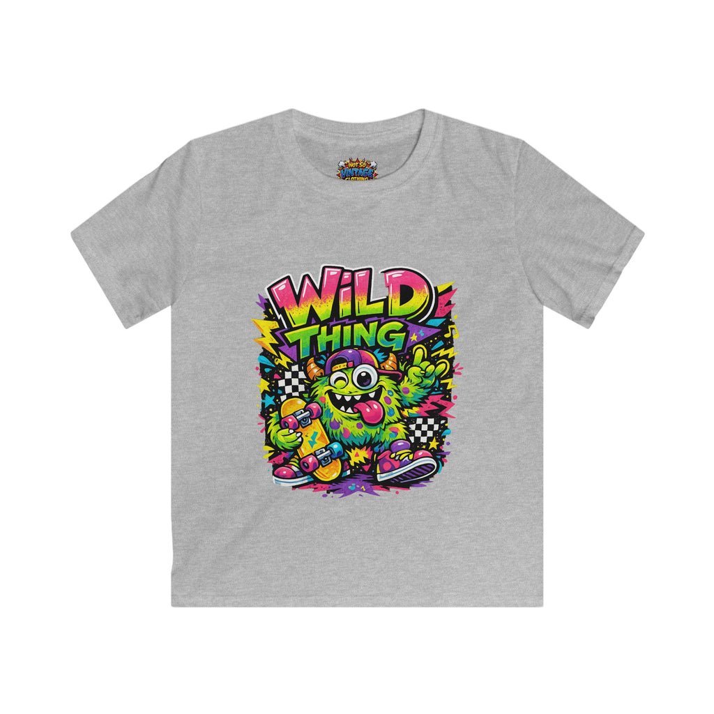 Kid's Wild Thing Skate Monster T-Shirt — Neon Skateboard Graphic Tee