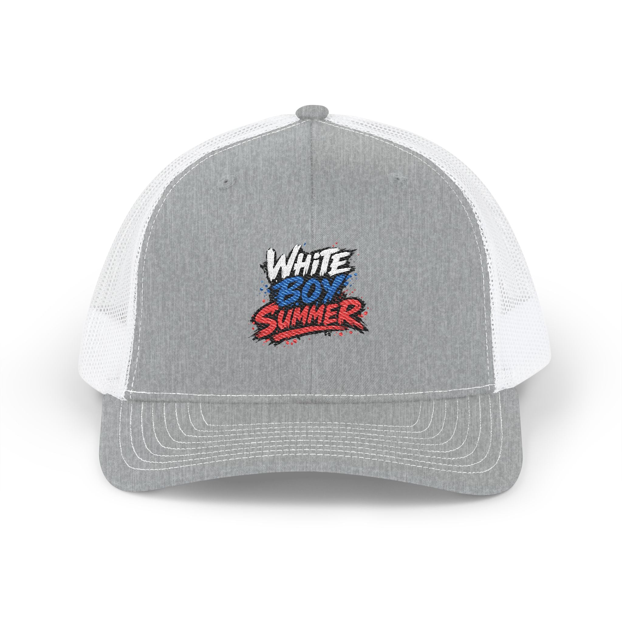 White Boy Summer Trucker Cap - Retro USA Flag Script Snapback Hat