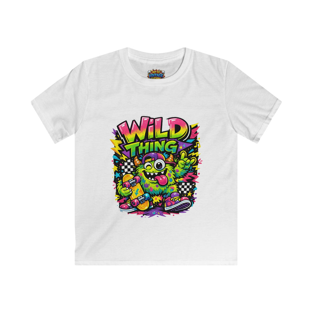 Kid's Wild Thing Skate Monster T-Shirt — Neon Skateboard Graphic Tee