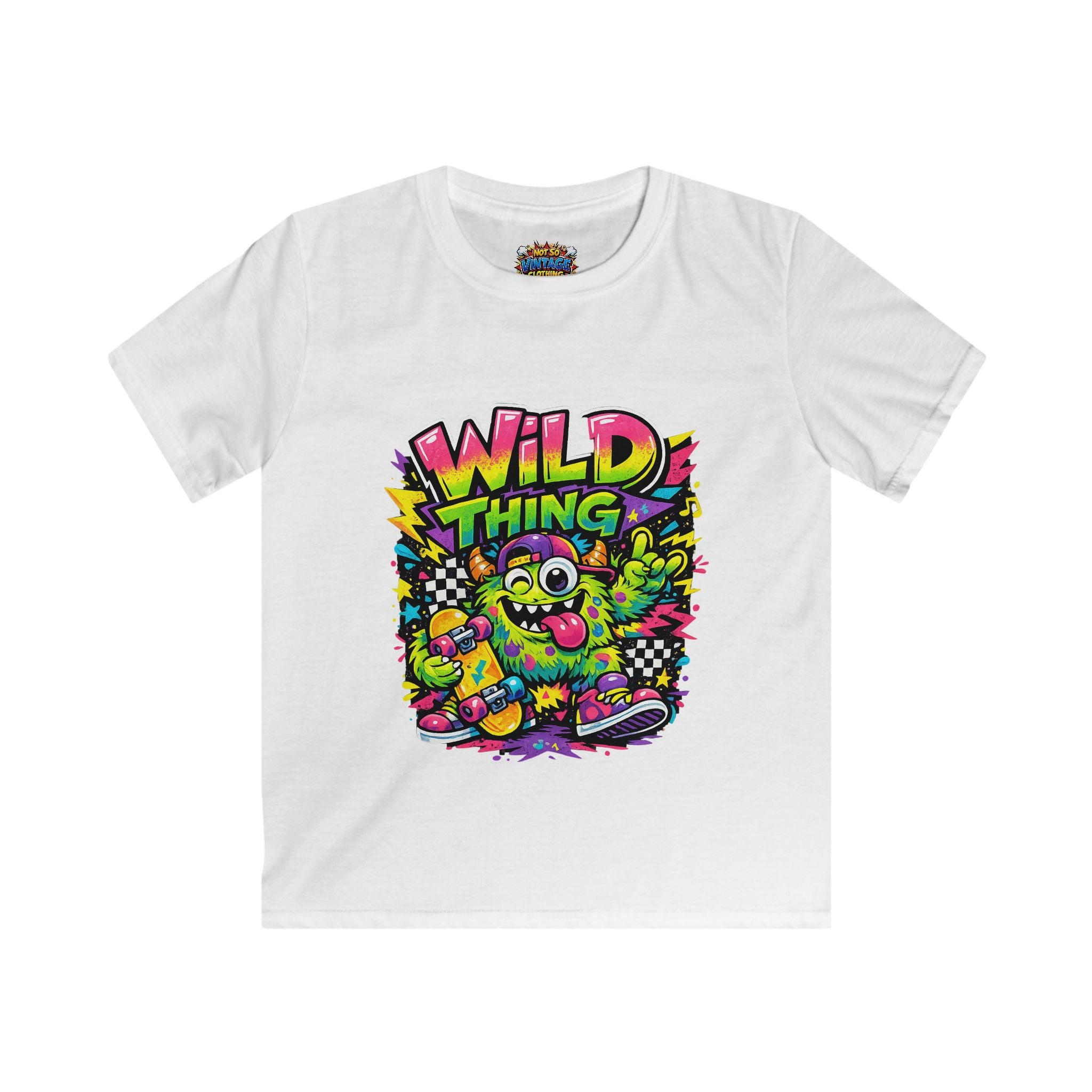 Kid's Wild Thing Skate Monster T-Shirt — Neon Skateboard Graphic Tee