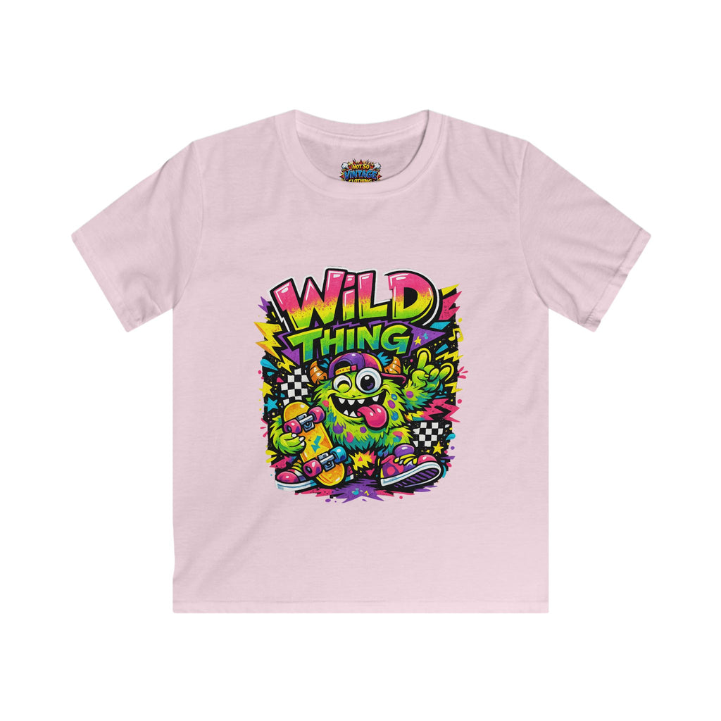 Kid's Wild Thing Skate Monster T-Shirt — Neon Skateboard Graphic Tee