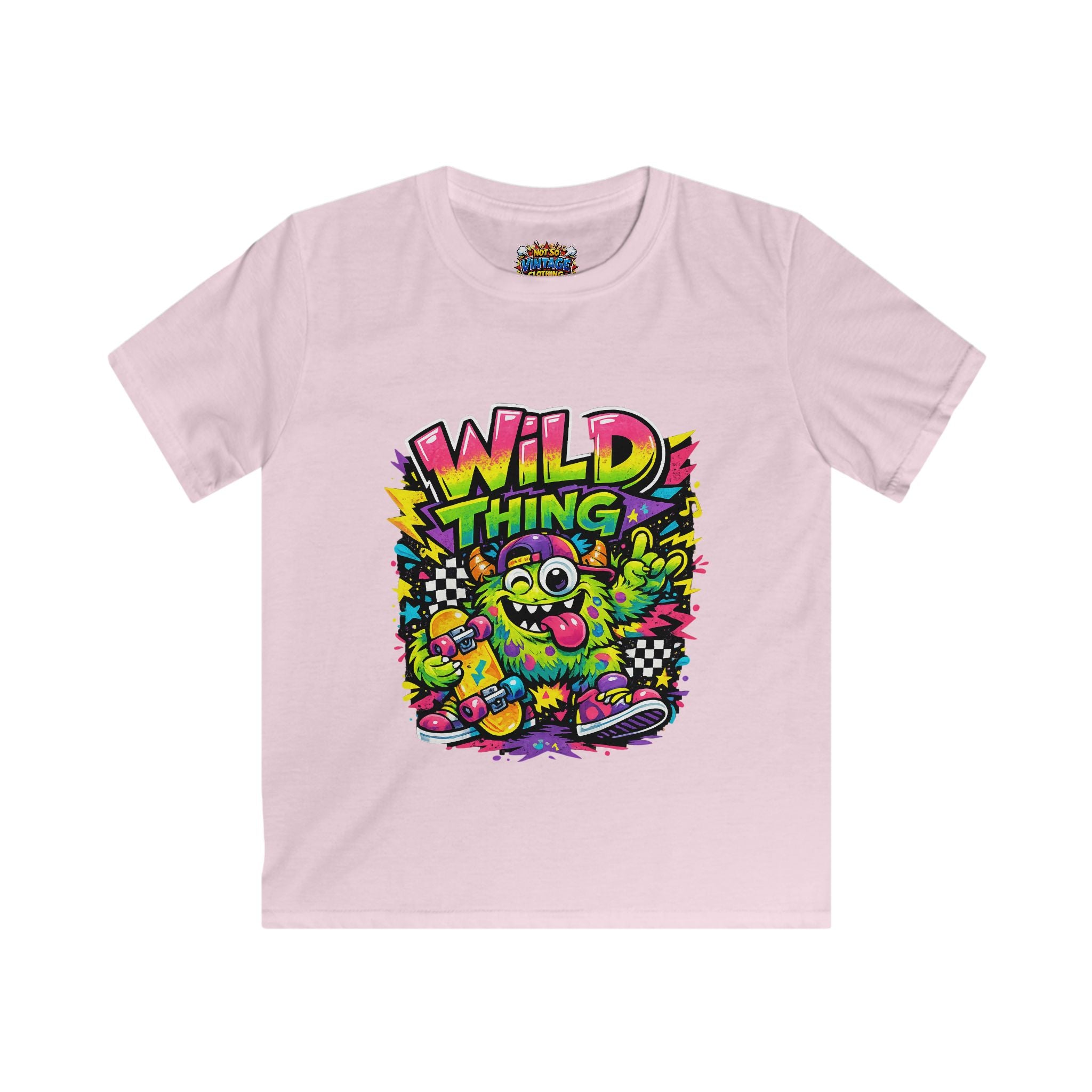 Kid's Wild Thing Skate Monster T-Shirt — Neon Skateboard Graphic Tee