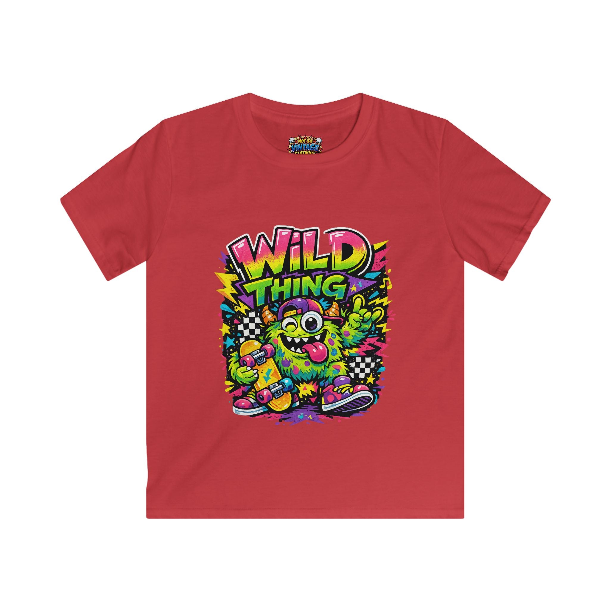 Kid's Wild Thing Skate Monster T-Shirt — Neon Skateboard Graphic Tee