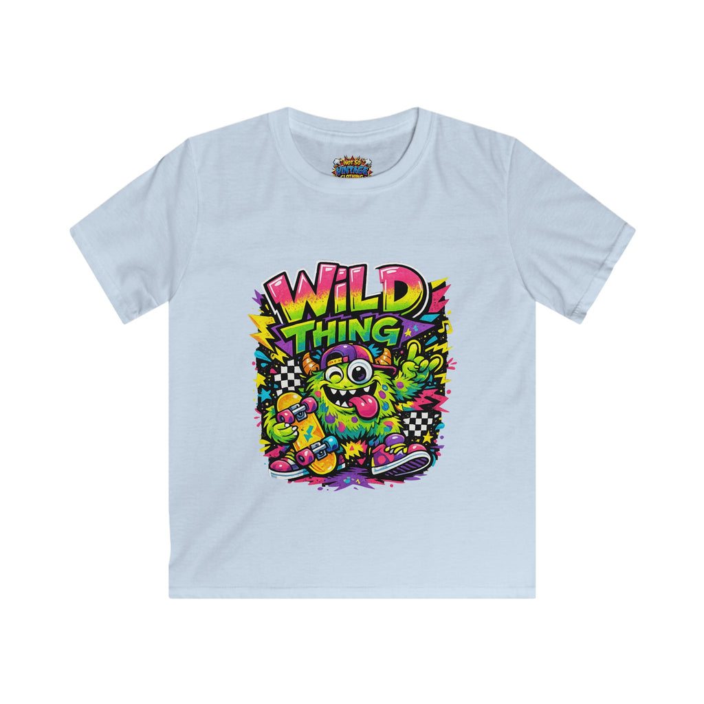 Kid's Wild Thing Skate Monster T-Shirt — Neon Skateboard Graphic Tee