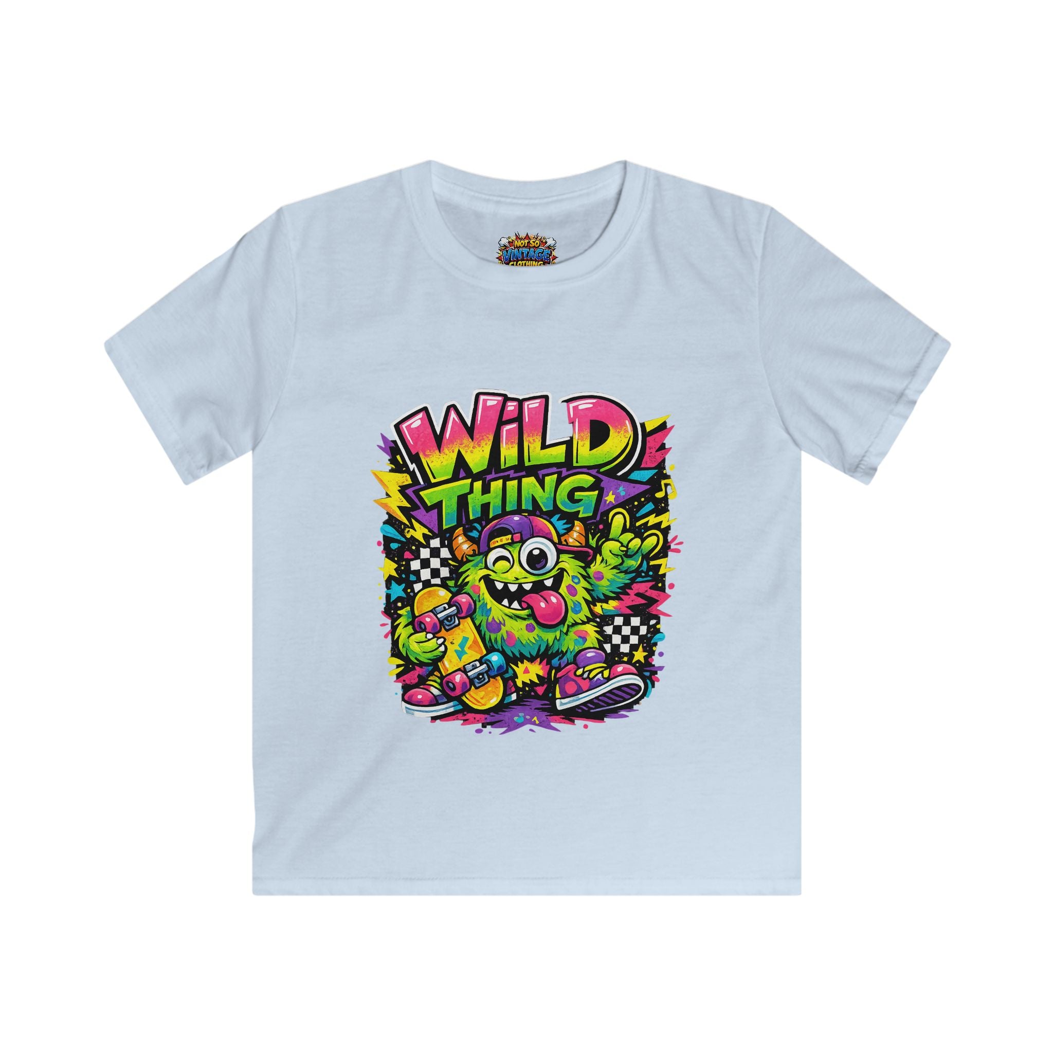 Kid's Wild Thing Skate Monster T-Shirt — Neon Skateboard Graphic Tee