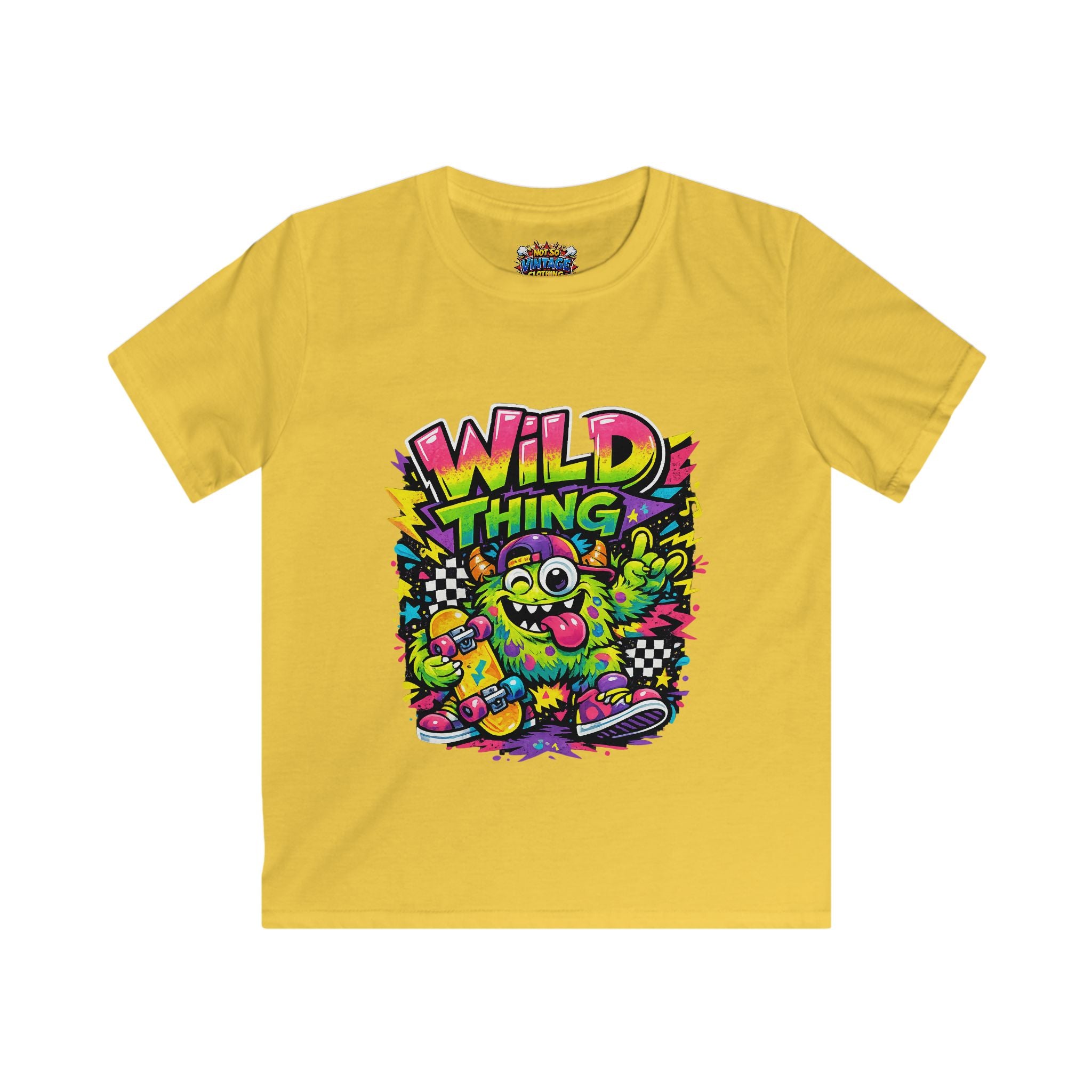 Kid's Wild Thing Skate Monster T-Shirt — Neon Skateboard Graphic Tee