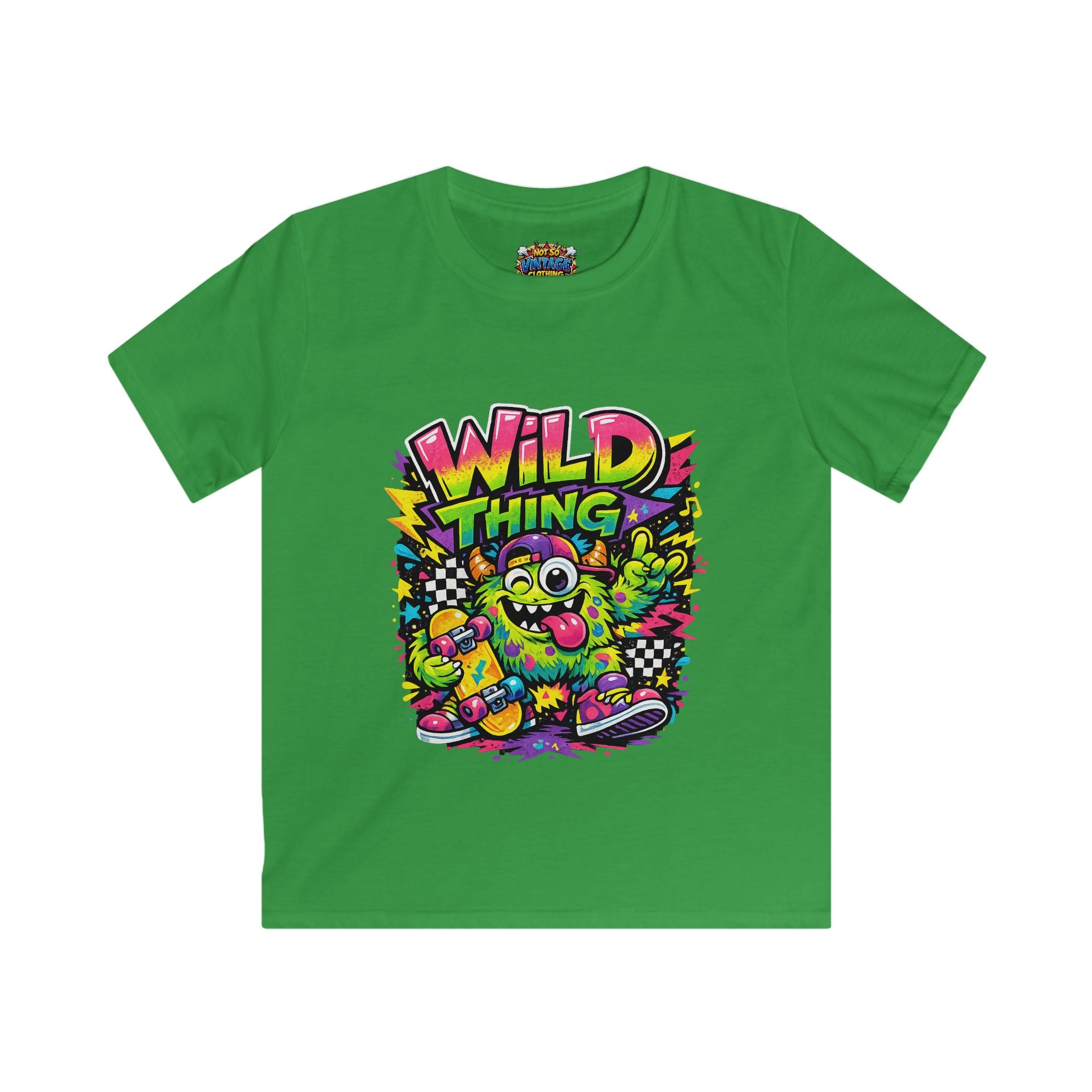 Kid's Wild Thing Skate Monster T-Shirt — Neon Skateboard Graphic Tee