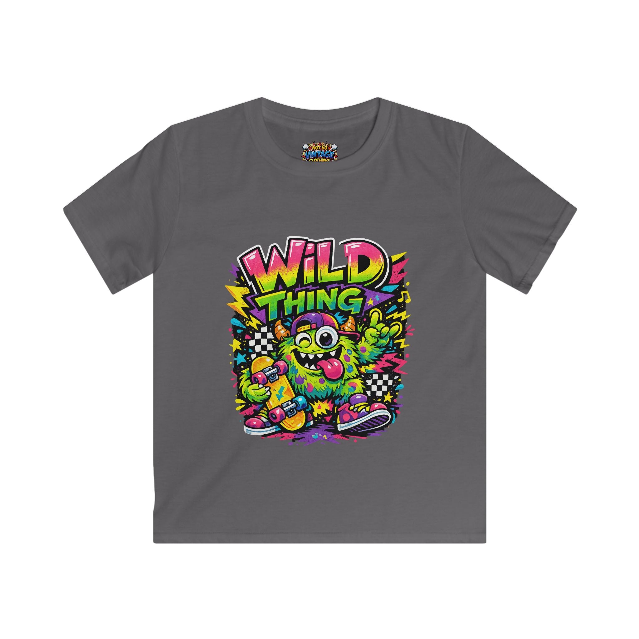 Kid's Wild Thing Skate Monster T-Shirt — Neon Skateboard Graphic Tee