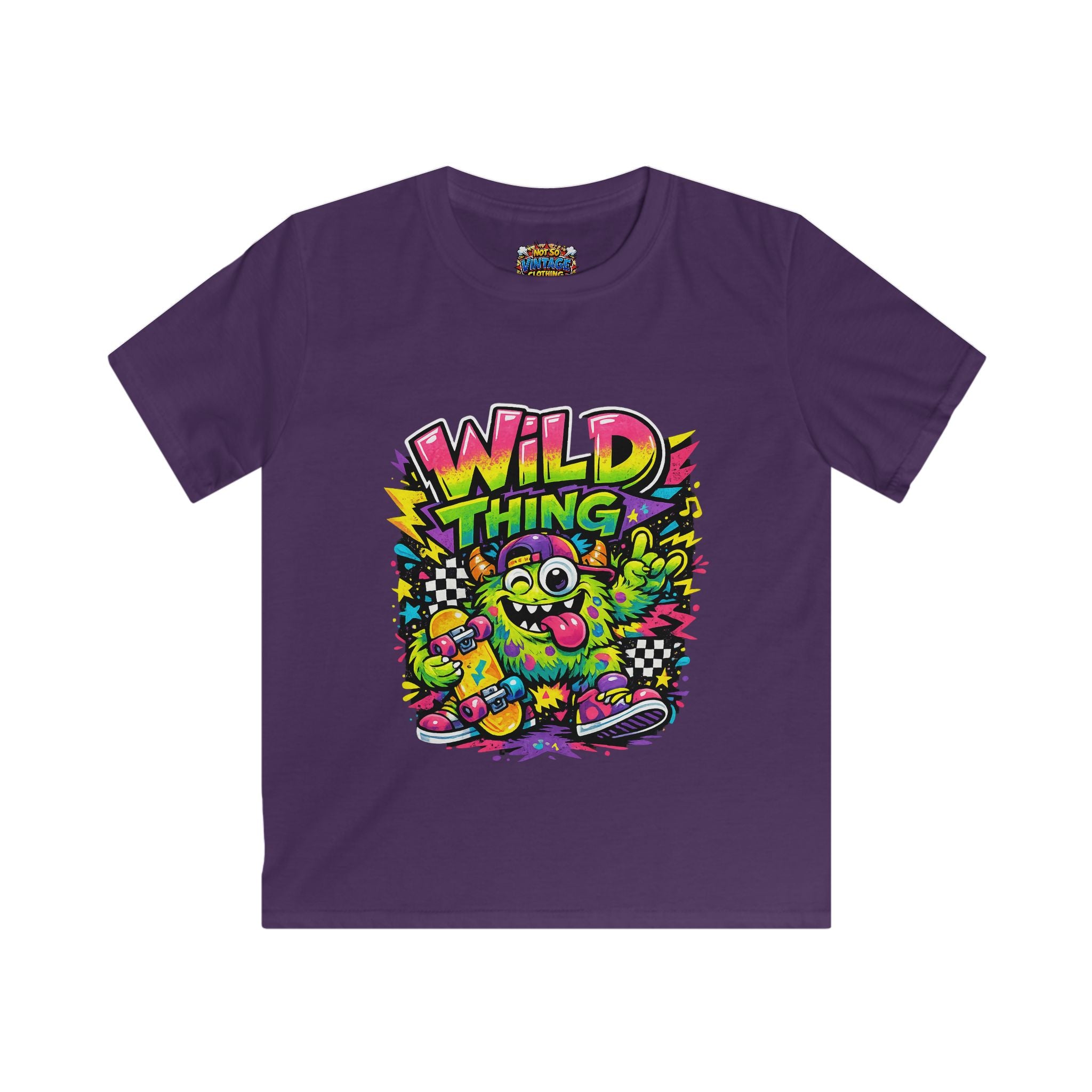 Kid's Wild Thing Skate Monster T-Shirt — Neon Skateboard Graphic Tee