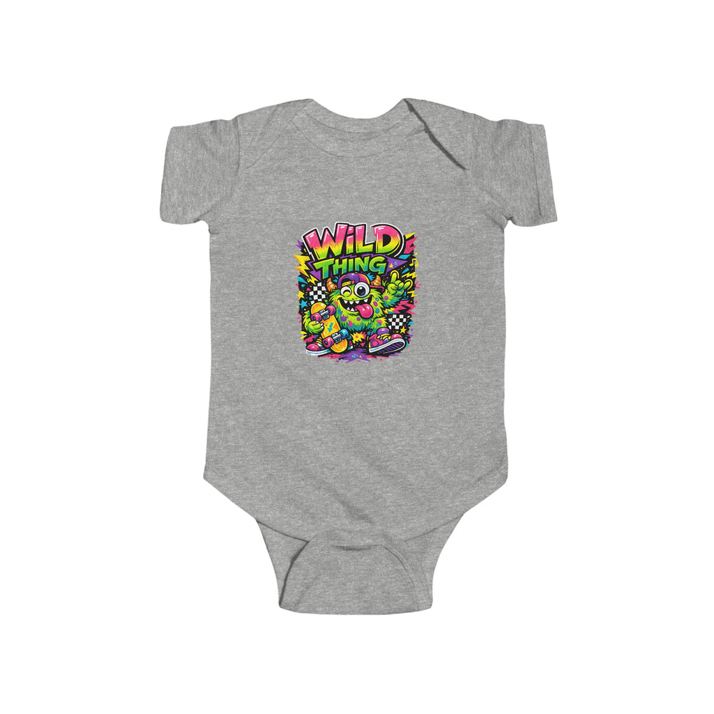 Baby Onesie Wild Thing Skate Monster T-Shirt — Neon Skateboard Graphic Tee